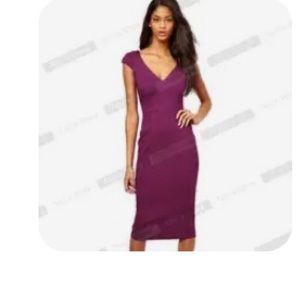 Bodycon deep V neck dress